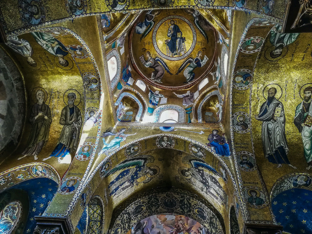 Mosaics Martorana Church or Santa Maria dell'Ammiraglio Church in Palermo