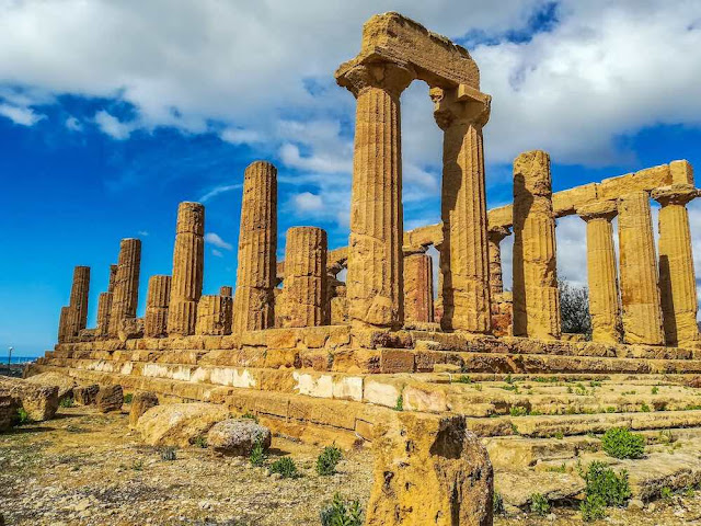 The Temple of Juno in the Valle dei Templi of Agrigento