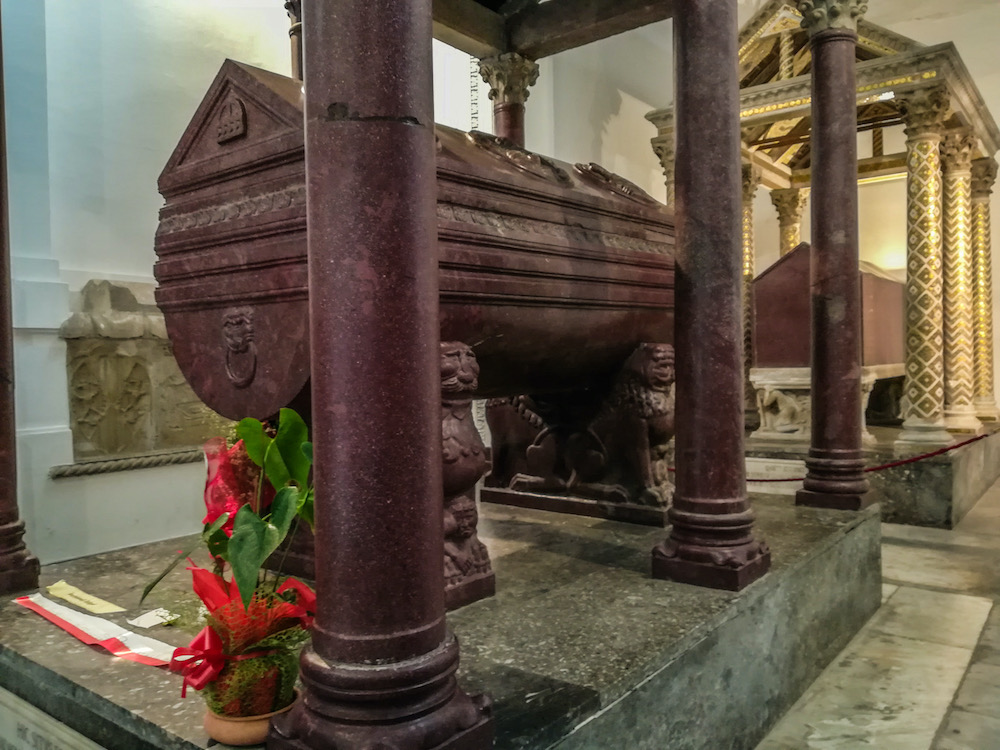 Tomb of Frederick II in the Treasure of the Cathedral of Palermo