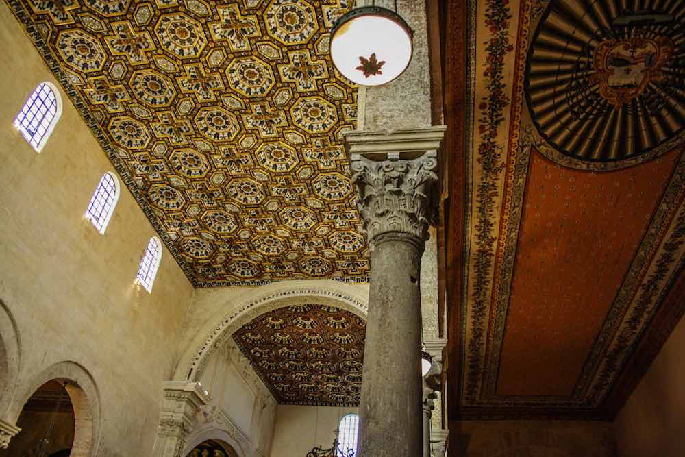 Ceiling in golden wood of the Cathedral of Otranto guided tours excursions