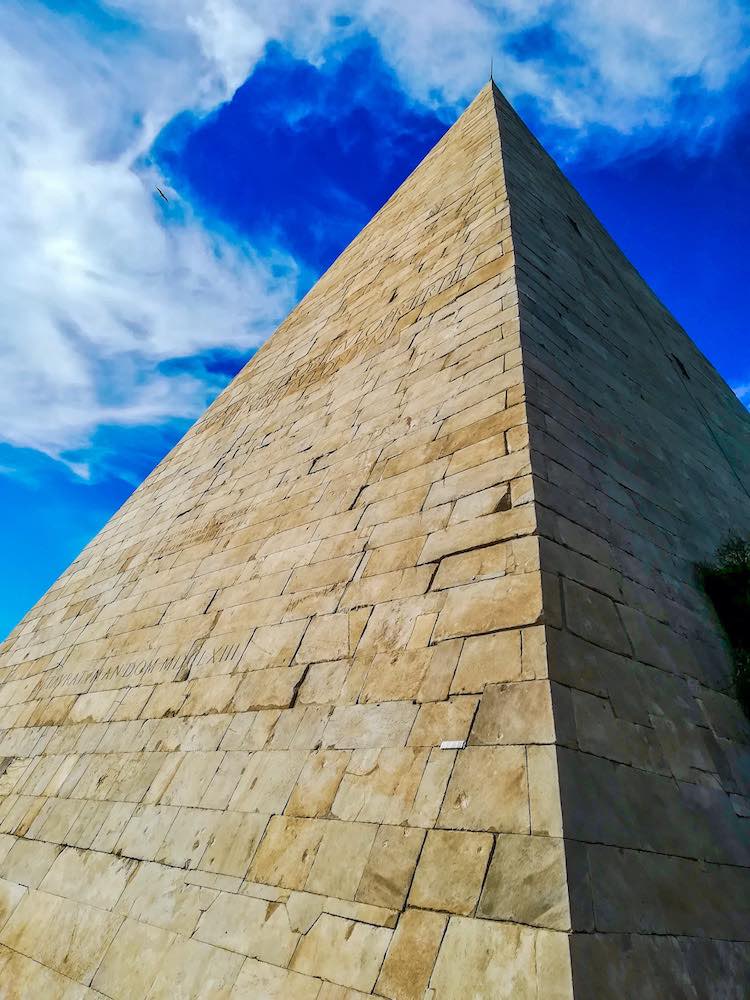 Pyramid of Cestius and the Aurelian Wall in Rome Pyramid of Cestius and the Aurelian Wall in Rome