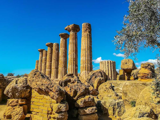 The Temple of Heracles in the Valle dei Templi of Agrigento