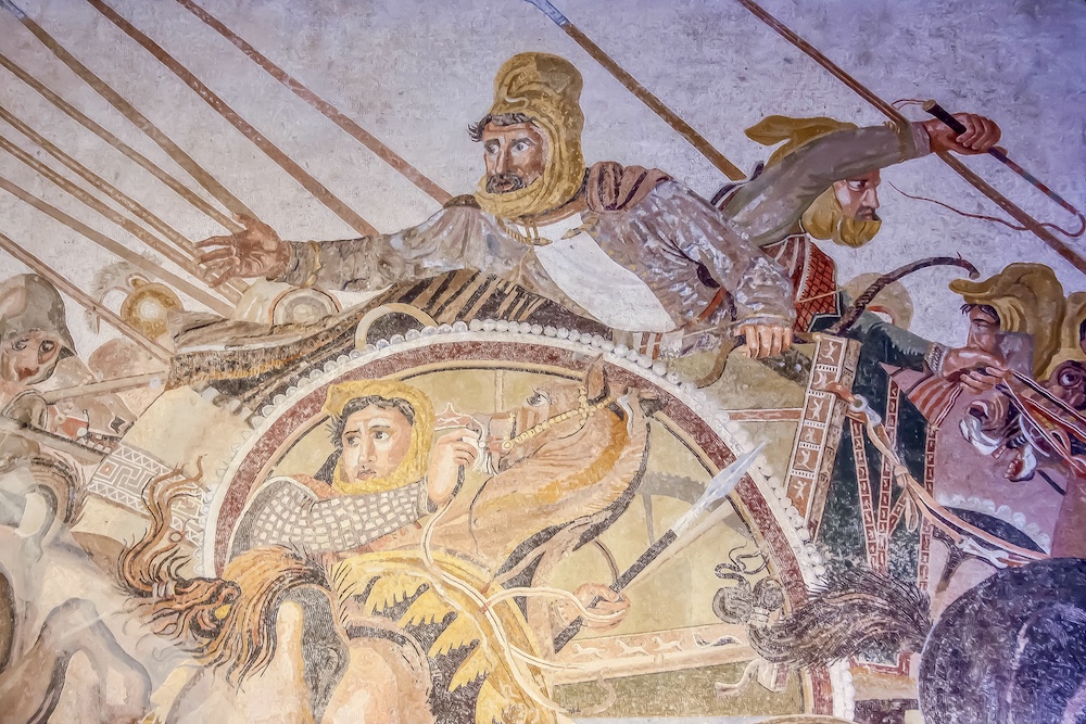 Details of the Mosaic by Alexander the Great from Pompeii