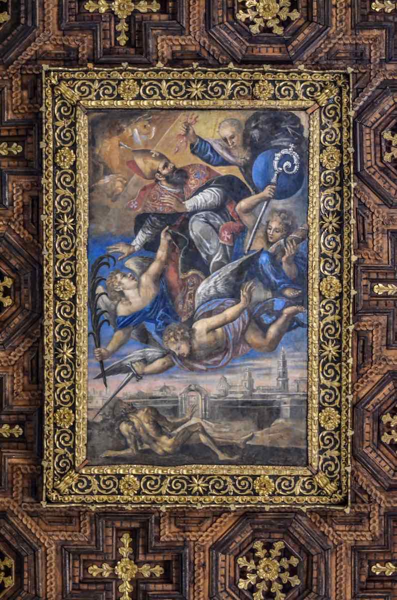 Sant'Oronzo ceiling and frescos at cathedral in Lecce
